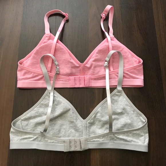 George Girls Training Bras XL Bundle Lot Cotton Pink and Grey Bundle Soft - Picture 2 of 5